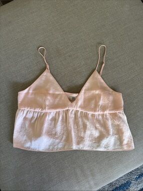 Aritzia Light Pink Satin Camisole Top